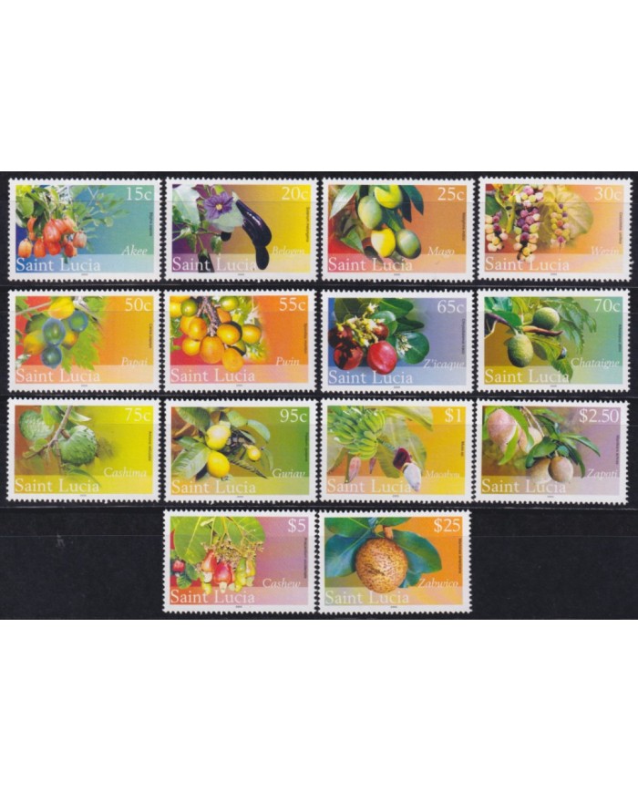 F-EX54237 ST LUCIA MNH 2005 FRUIT FOOD ZABWICO CASHEW ZAPOTI GWIAN PWIN PAPAI AKEE.