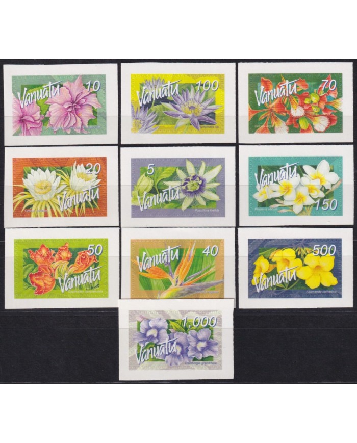 F-EX54238 VANUATU MNH 2007 ADHESIVE FLOWER FLORES IMPERFORATED.