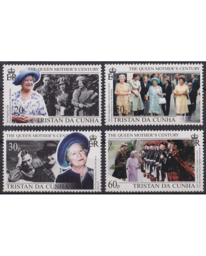 F-EX54419 TRISTAN DA CUNHA MNH 1999 ROYAL FAMILY QUEEN MOTHER.