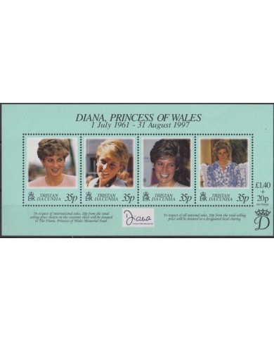 F-EX54451 TRISTAN DA CUNHA MNH 1997 ROYAL FAMILY DEATH PRINCESS DIANA.