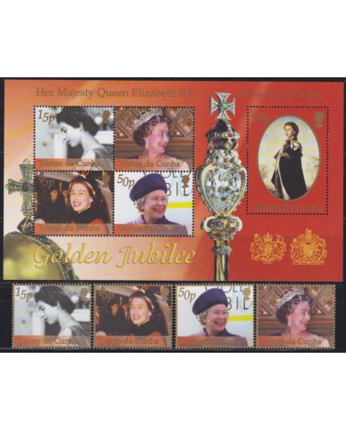 F-EX53190 TRISTAN DA CUNHA MNH 2003 ROYAL FAMILY GOLDEN JUBILEE OF QUEEN ELIZABETH.