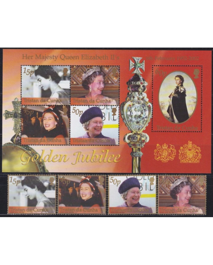 F-EX53190 TRISTAN DA CUNHA MNH 2003 ROYAL FAMILY GOLDEN JUBILEE OF QUEEN ELIZABETH.