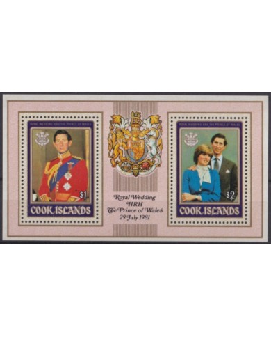 F-EX54577 COOK IS MNH 1981 ROYAL FAMILY WEDDING PRINCE CHARLES & DIANA PERF + IMPEF.