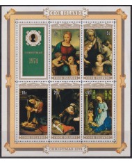 F-EX54153 COOK IS MNH 1974 CHRISTMAS NAVIDAD ART PAINTING RAPHAEL.