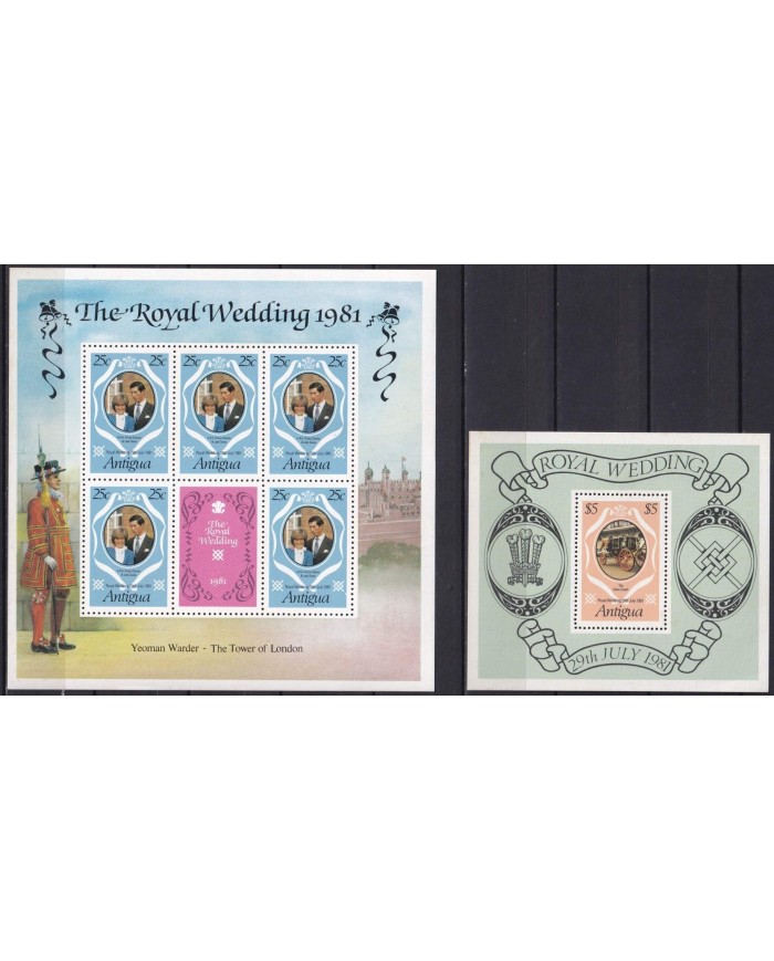 F-EX18818 ANTIGUA MNH 1981 SPECIAL SHEET ROYAL WEDDING PRINCE CARLOS & LADY DIANA.