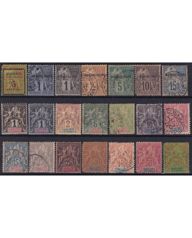 F-EX50591 GUADELOUPE CLASSIC STAMPS LOT HIGHT VALUE.