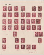 F-EX48145 UK ENGLAND 1858-64 ONE PENNY 94 DIFFERENT PLATE NUMBER LOT.