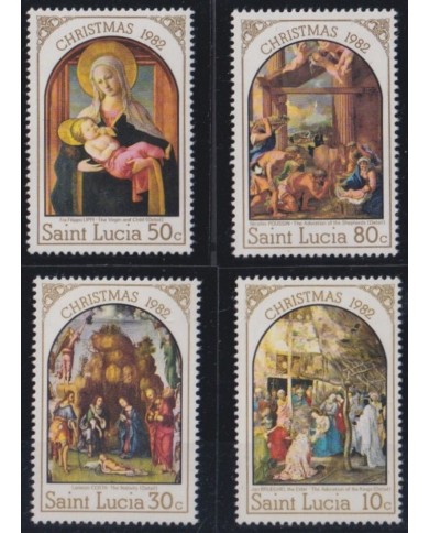 F-EX55423 ST LUCIA 1982 MNH CHRISTMAS NAVIDAD RELIGION ART BRUEGHEL FILIPPO.