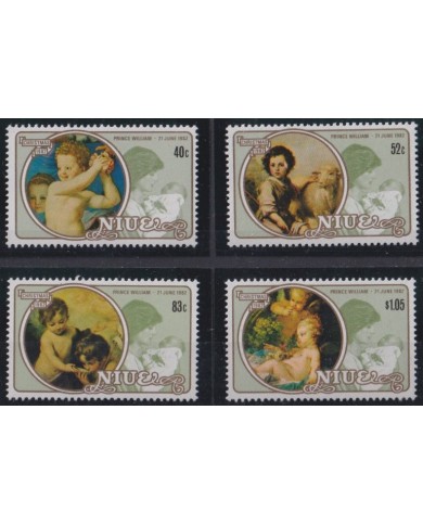 F-EX55427 NIUE 1982 MNH CHRISTMAS NAVIDAD RELIGION ART PAINTING ANGELS.