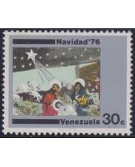 F-EX55429 VENEZUELA MNH 1976 CHRISTMAS NAVIDAD DRAWING RELIGION.