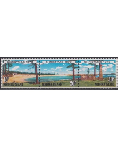 F-EX55435 NORFOLK MNH 1979 CHRISTMAS BEACH & TREE LANDSCAPE.