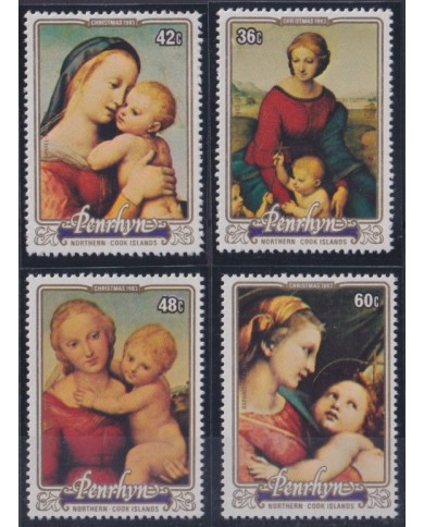 F-EX55440 PENRHYN 1983 MNH CHRISTMAS NAVIDAD RELIGION ART PAINTING RAPHAEL.