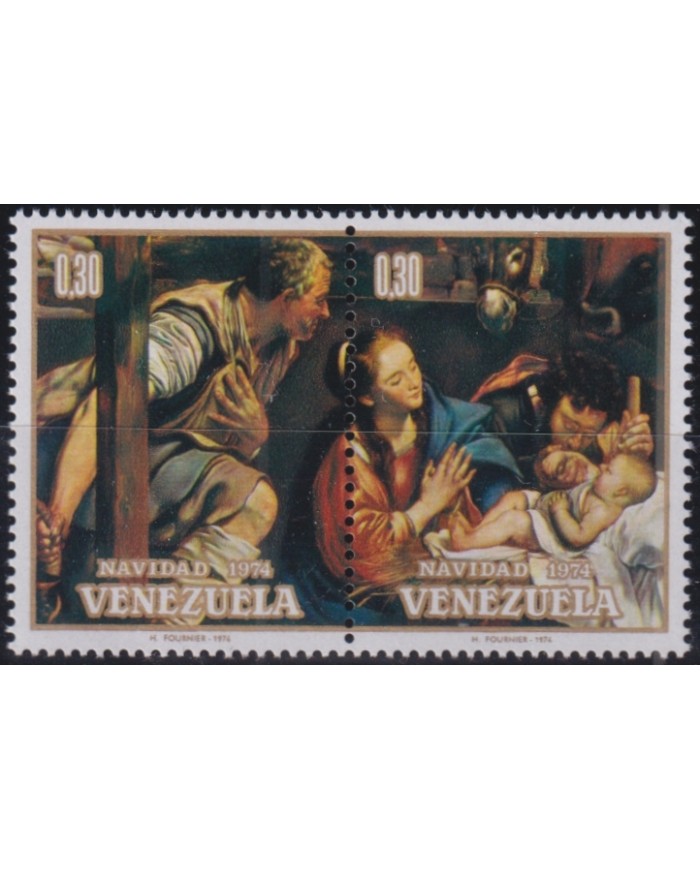 F-EX55442 VENEZUELA MNH 1974 CHRISTMAS NAVIDAD ART RELIGION.