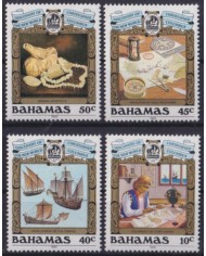 F-EX55237 BAHAMAS MNH 1989 DISCOVERY COLUMBUS ARAWAK ARCHEOLOGY SHIP.