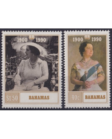 F-EX55235 BAHAMAS MNH 1990 ROYAL FAMILY QUEEN MOTHER.