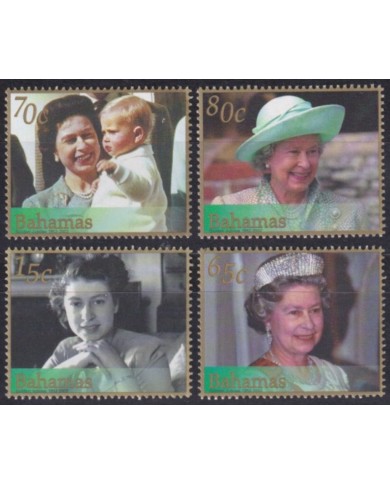 F-EX55249 BAHAMAS MNH 1990 ROYAL FAMILY GOLDEN JUBILEE QUEEN MOTHER.