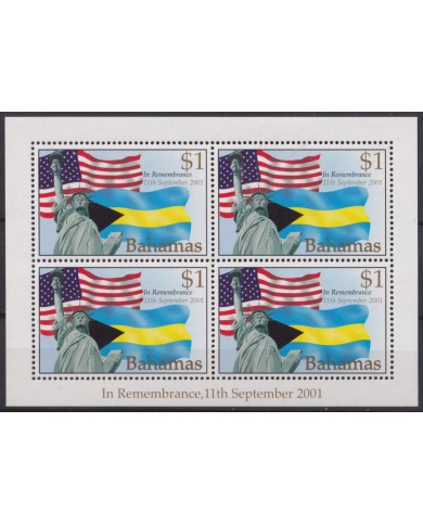 F-EX55253 BAHAMAS MNH 2002 REMEMBRANCE OF 11/S WORLD TRADE CENTER TERRORISM.