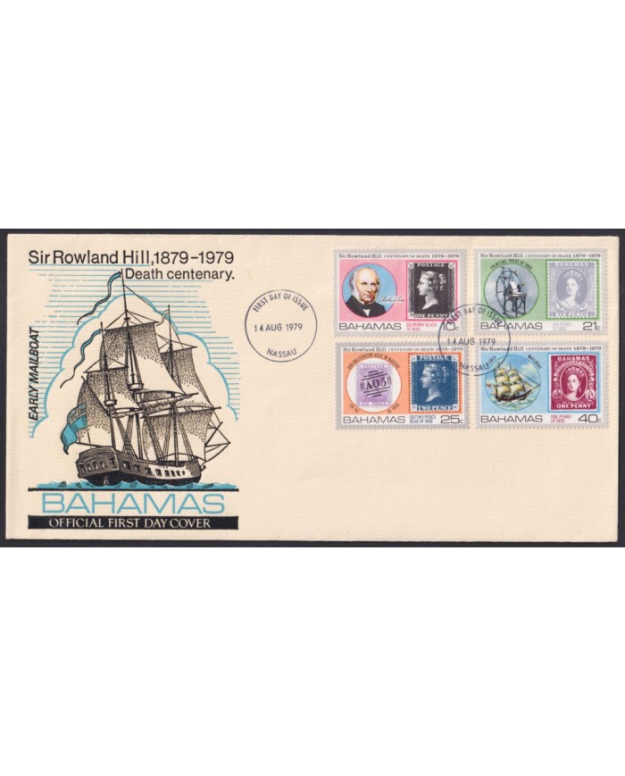 F-EX54157 BAHAMAS 1979 FDC CENT OF DEATH ROWLAND HILL.