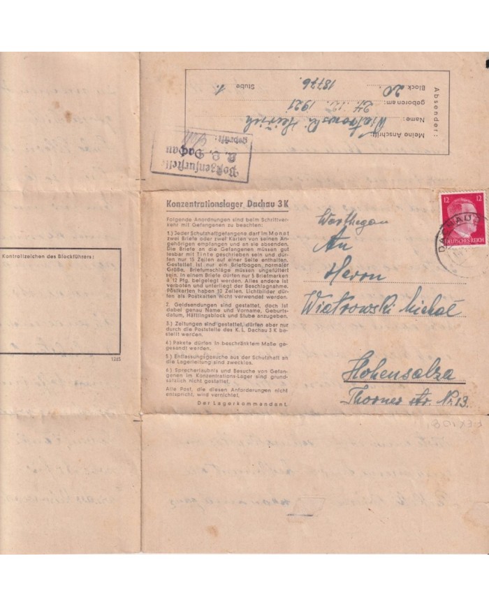 F-EX16570 GERMANY DACHAU CONCENTRATIONLAGER CONCENTRATION 1943 POW WWII.
