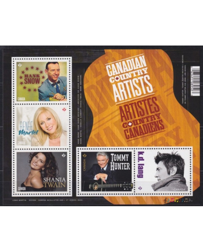 F-EX55049 CANADA MNH 2014 SHANIA TWAIN RENEE MARTEL TOMMY HUNTER ARTIST SINGER.