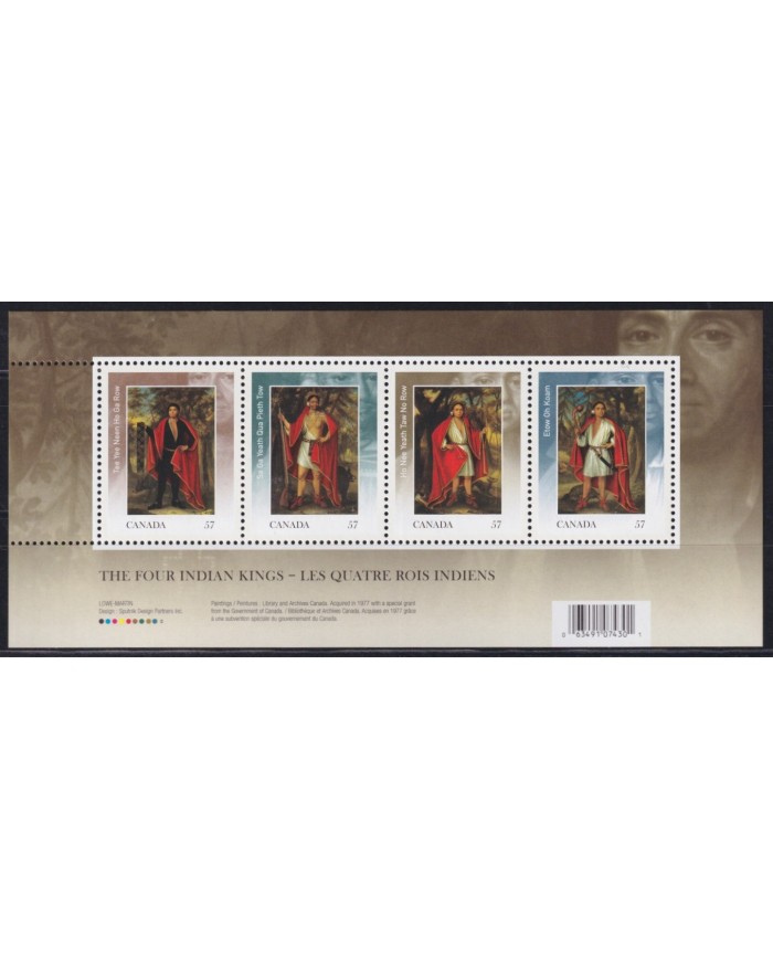 F-EX55050 CANADA MNH 2010 FOUR INDIAN KINGS SHEET.