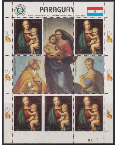 F-EX55045 PARAGUAY MNH 1982 500th ANNIV OF RAPHAEL ART PAINTING.