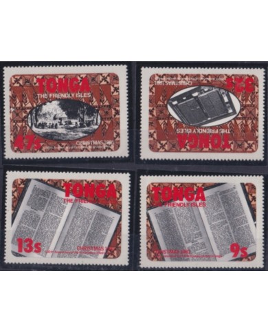F-EX55594 TONGA MNH 1981 CHRISTMAS NAVIDAD ADHESIVE BIBLE BOOK PHOTOS.