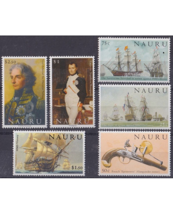 F-EX55490 NAURU IS MNH 2005 SHIP BARCOS TRAFALGAR NAPOLEON NELSON VICTORY SHIP.