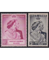 F-EX55543 SOLOMON IS 1948 NO GUM ROYAL SILVER WEDDING.