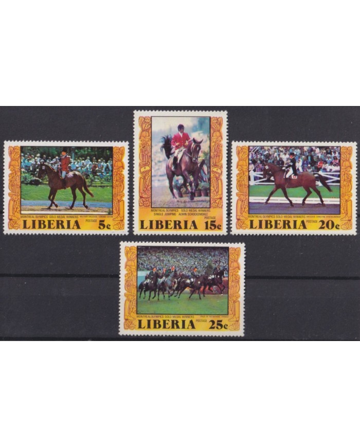 F-EX55517 LIBERIA MH 1977 OLYMPIC GAMES MONTREAL EQUESTRIAN.