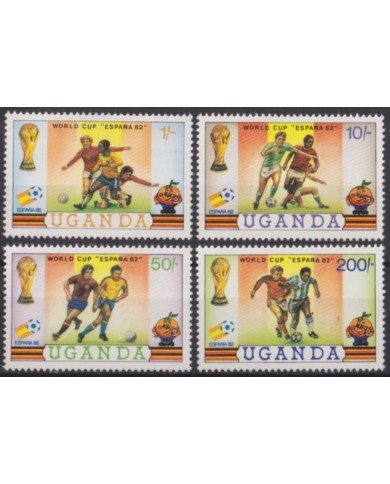 F-EX55491 UGANDA MNH 1982 WORLD SOCCER CHAMPIONSHIP CUP FOOTBALL.