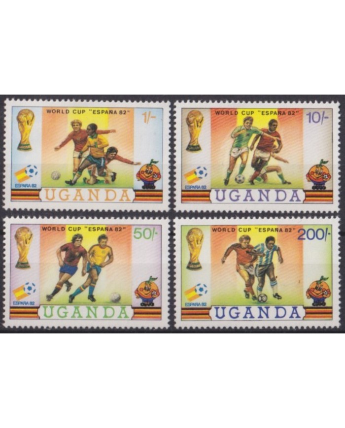 F-EX55491 UGANDA MNH 1982 WORLD SOCCER CHAMPIONSHIP CUP FOOTBALL.