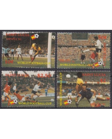 F-EX55496 ST LUCIA MNH 1982 WORLD SOCCER CHAMPIONSHIP CUP FOOTBALL.