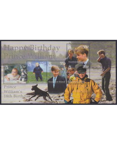 F-EX53088 ASCENSION IS MNH 2000 ROYAL FAMILY 18th BIRTHDAY PRINCE WILLIAM.