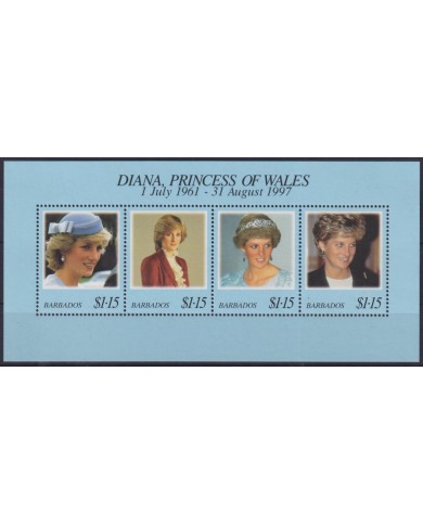 F-EX55599 BARBADOS IS MNH 1997 ROYAL FAMILY LADY DIANA.