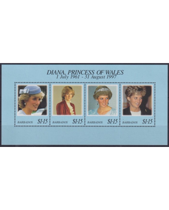 F-EX55599 BARBADOS IS MNH 1997 ROYAL FAMILY LADY DIANA.