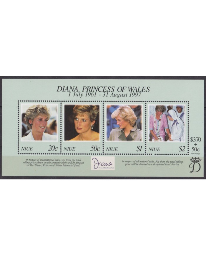 F-EX55616 NIUE MNH 1997 ROYAL FAMILY LADY DIANA.