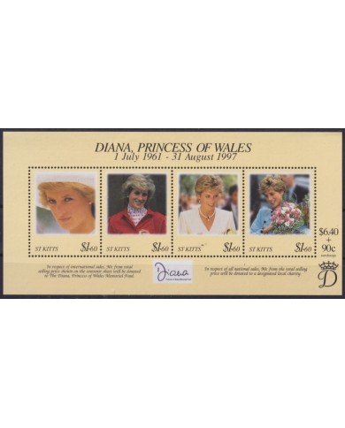 F-EX55609 ST KITTS MNH 1998 ROYAL FAMILY LADY DIANA.