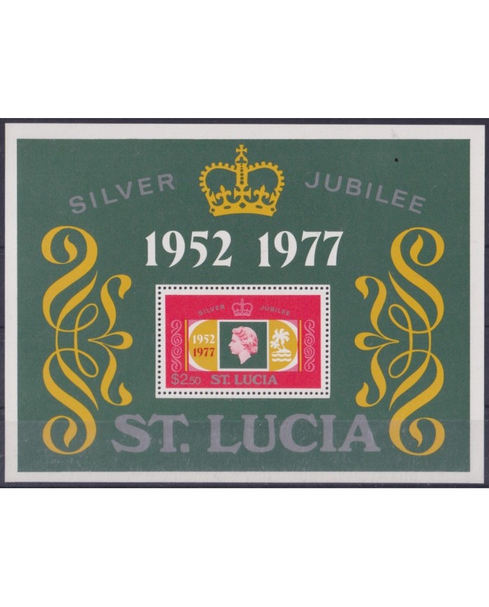 F-EX55610 ST KITTS MNH 1977 ROYAL FAMILY QUEEN SILVER JUBILEE.