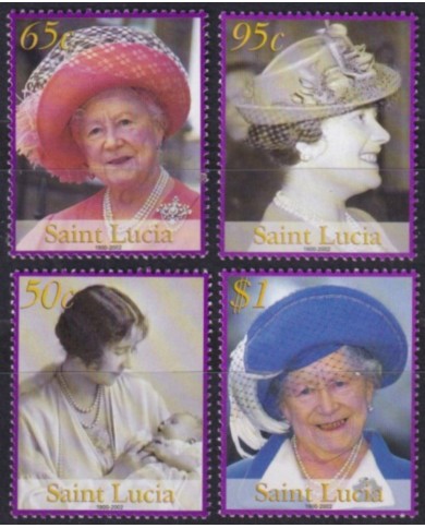 F-EX55626 ST LUCIA IS MNH 2002 ROYAL FAMILY QUEEN MOTHER.