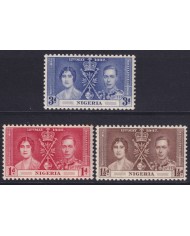 F-EX53657 NIGERIA 1937 ORIGINAL GUM CORONATION GEORGE VI.