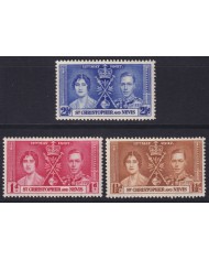 F-EX53659 ST CHRISTOPHER NEVIS 1937 MH CORONATION GEORGE VI.