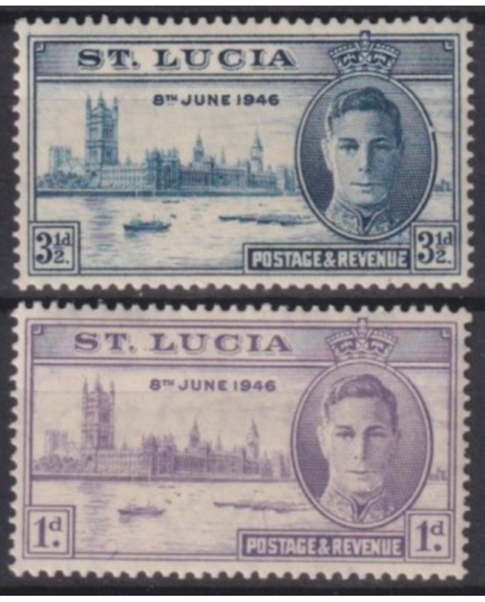 F-EX53654 ST LUCIA 1946 MNH VICTORY WESTMINSTER.