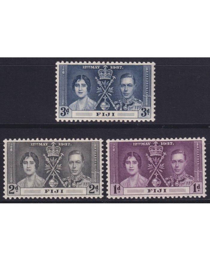 F-EX53660 FIJI 1937 MH CORONATION GEORGE VI.