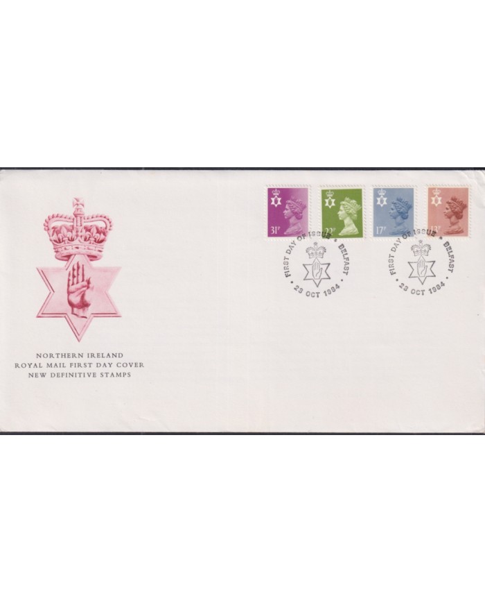 F-EX51391 UK ENGLAND FDC BELFAST 1984 MACHIN NORTH IRELAND.