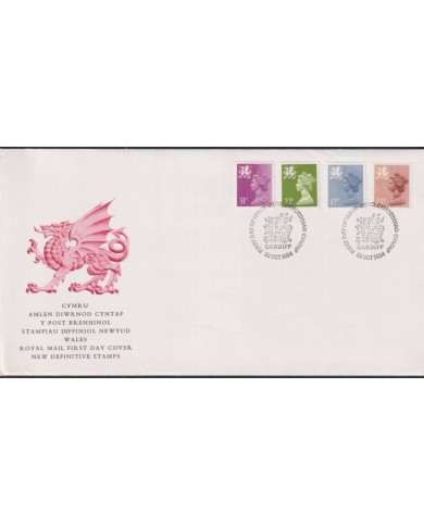 F-EX51392 UK ENGLAND FDC CARDIFF 1984 MACHIN WALES.
