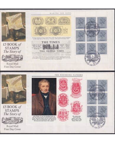 F-EX51397 UK ENGLAND FDC EDINBURGH 1985 MACHIN BOOKLED STORY THE TIMES NEWSPAPER.