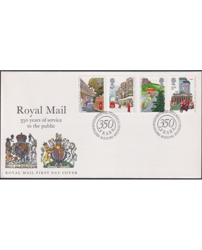F-EX51400 UK ENGLAND FDC EDINBURGH 1985 350th PUBLIC SERVICE BUS POLICE.