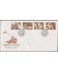 F-EX51401 UK ENGLAND FDC EDINBURGH 1985 ARTHURIAN LEGENT HORSE MEDIEVAL TALES.