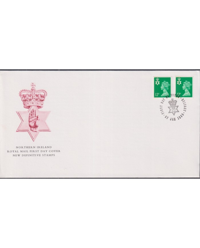F-EX51407 UK ENGLAND FDC BELFAST 1986 MACHIN NORTH IRELAND.